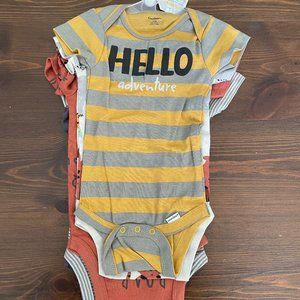 Gerber5-Pack Baby Boys Safari Short Sleeve Onesies Bodysuits 3-6M